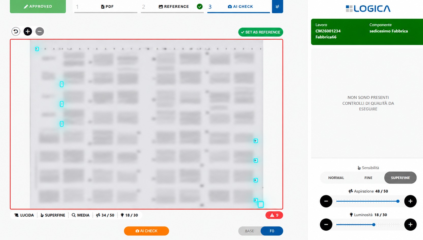 Software VX Press: controllo AI del foglio stampato, anomalie evidenziate